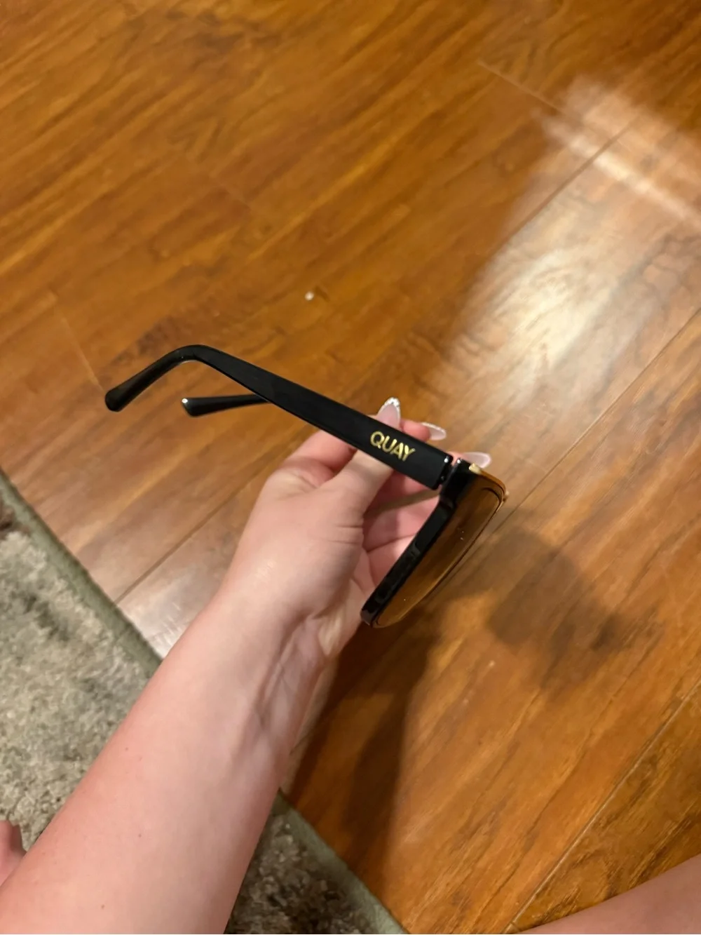 Quay Australia Black Square Oversized Sunglasses